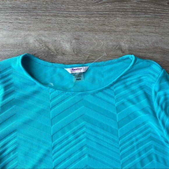 NWT TanJay Aqua Watercolour Bell Sleeve Top - Picture 9 of 16